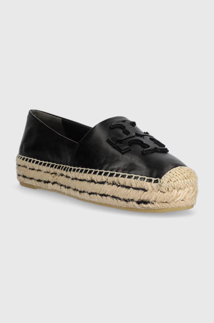 Tory Burch Кожени еспадрили 144346-006 в черно Platform Espadrille - Pepit.bg