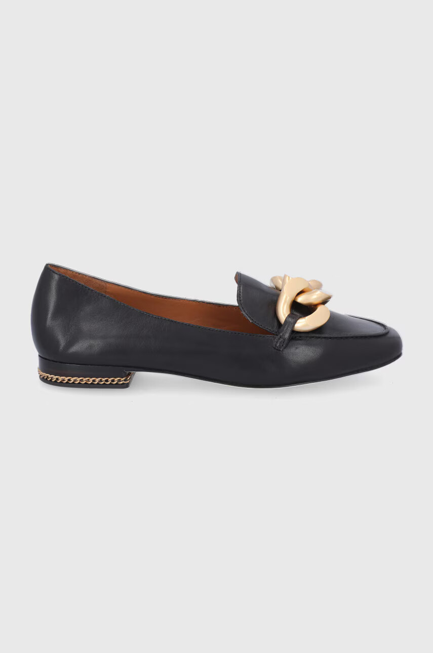 Tory Burch Кожени мокасини дамски в кафяво с равна подметка - Pepit.bg
