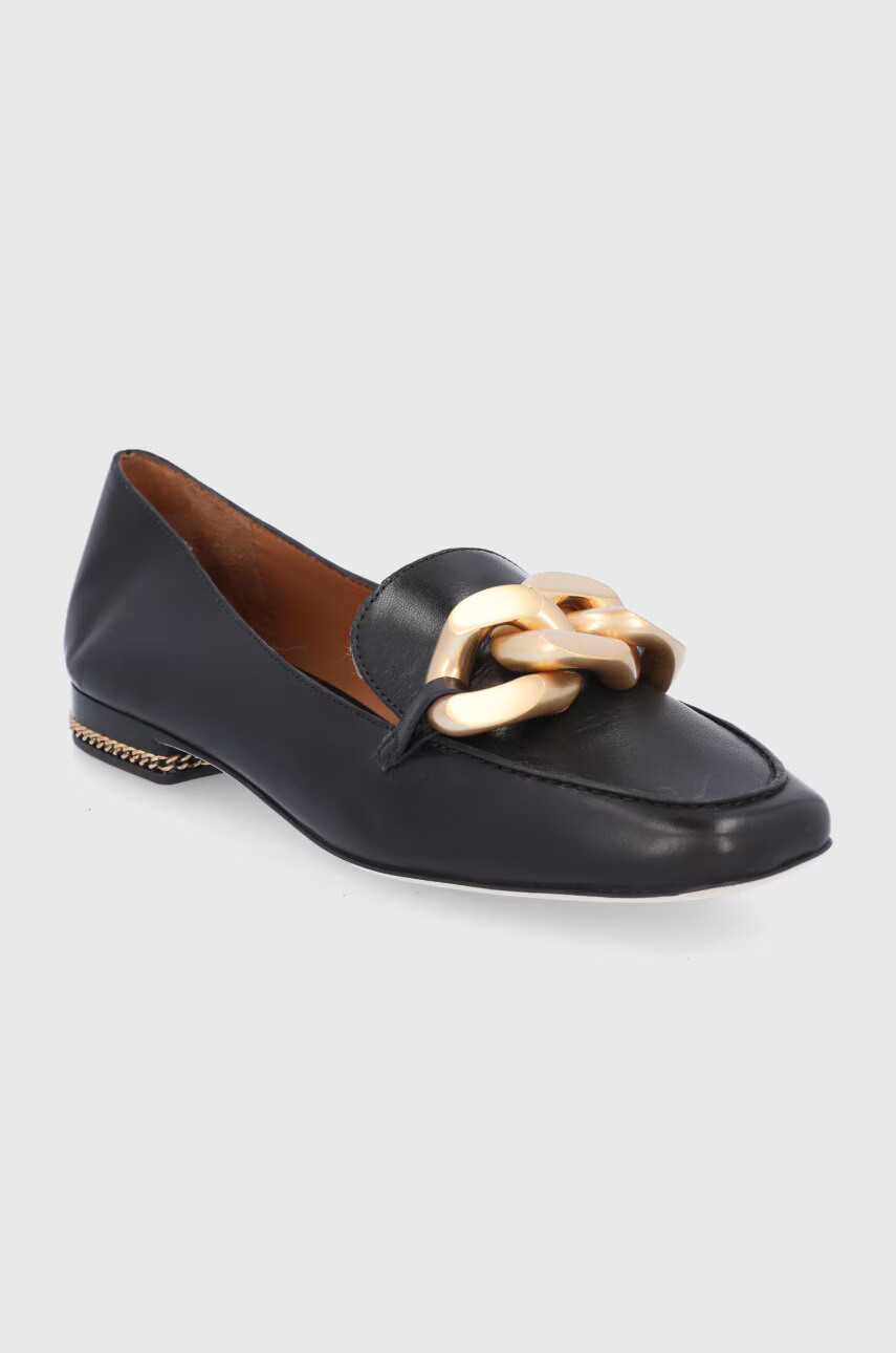 Tory Burch Кожени мокасини дамски в кафяво с равна подметка - Pepit.bg