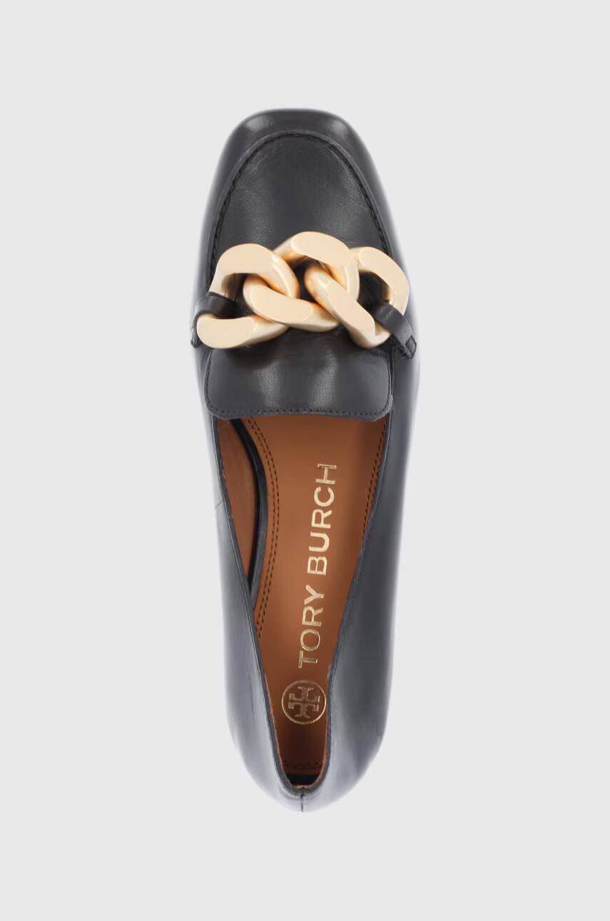 Tory Burch Кожени мокасини дамски в кафяво с равна подметка - Pepit.bg