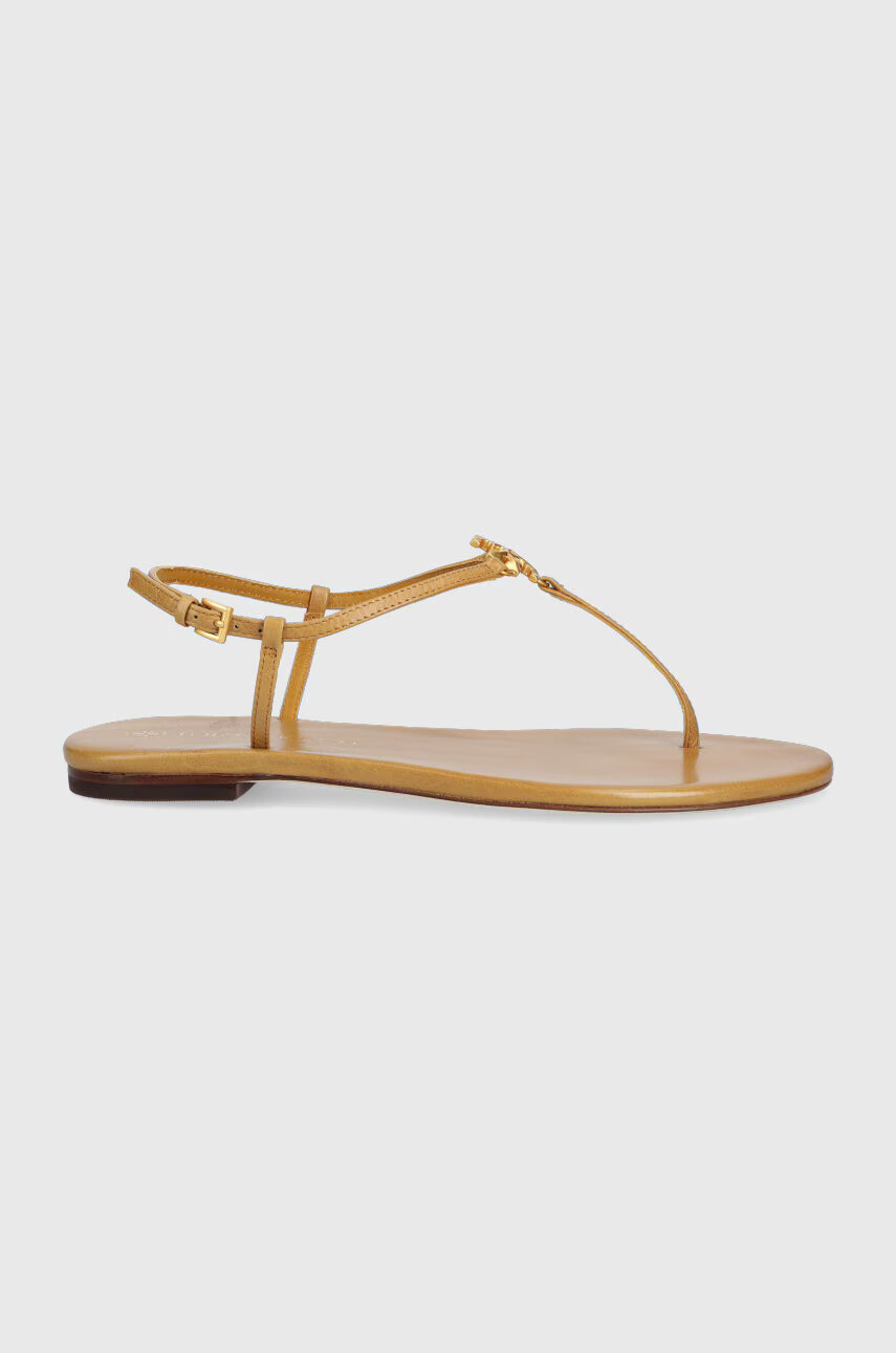 Tory Burch Кожени сандали Capri в кафяво - Pepit.bg