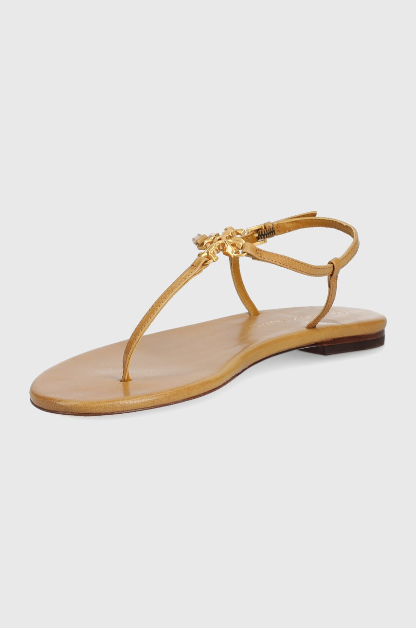 Tory Burch Кожени сандали Capri в кафяво - Pepit.bg