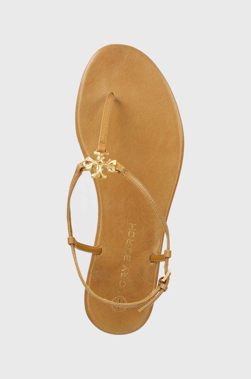 Tory Burch Кожени сандали Capri в кафяво - Pepit.bg