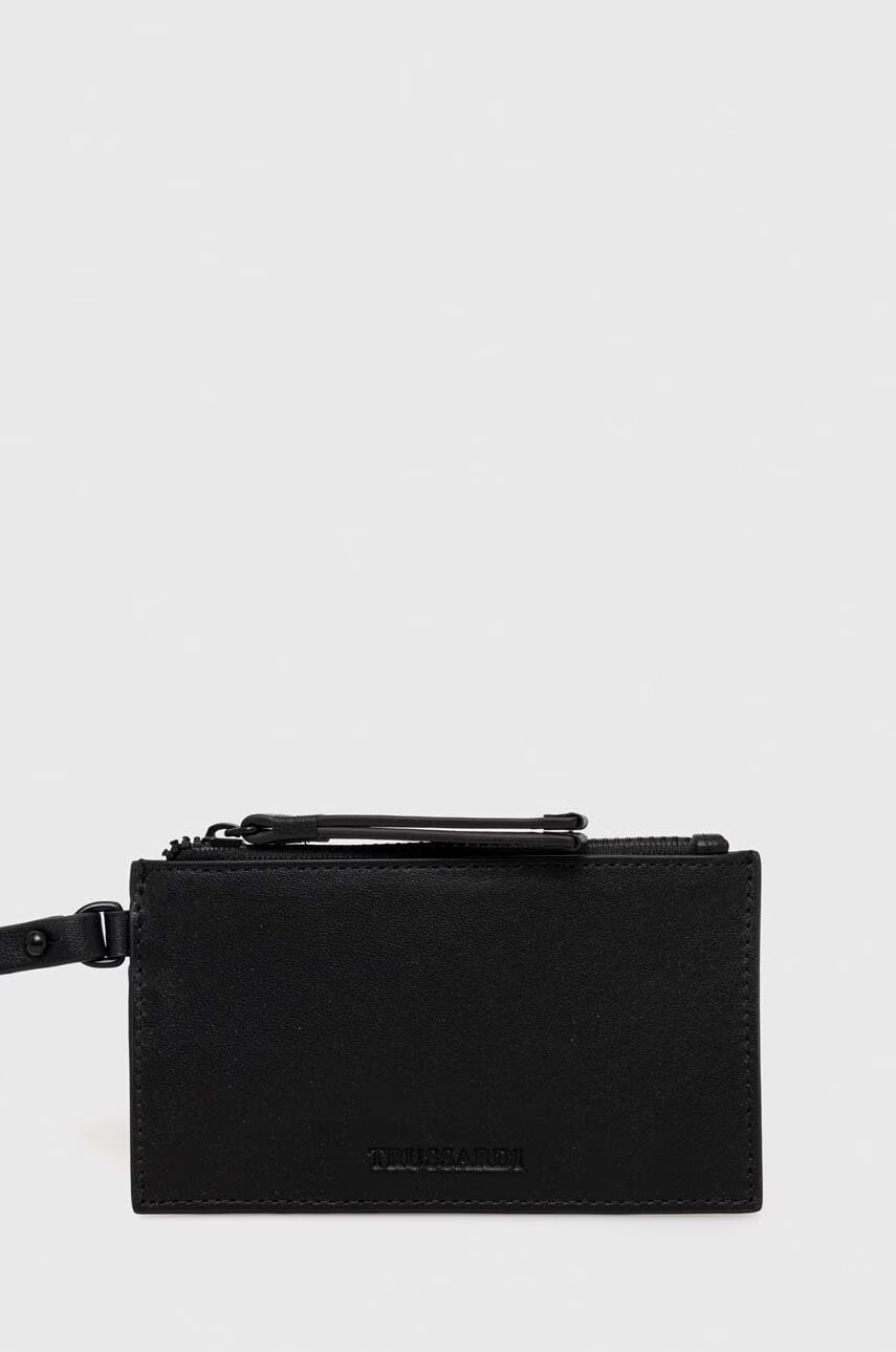 Trussardi Кожен портфейл мъжки в черно - Pepit.bg