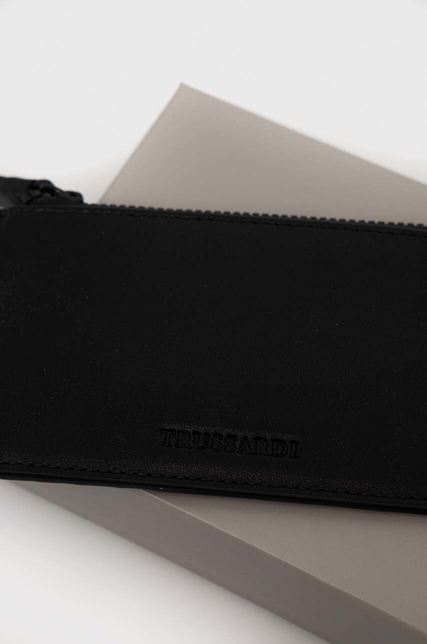 Trussardi Кожен портфейл мъжки в черно - Pepit.bg