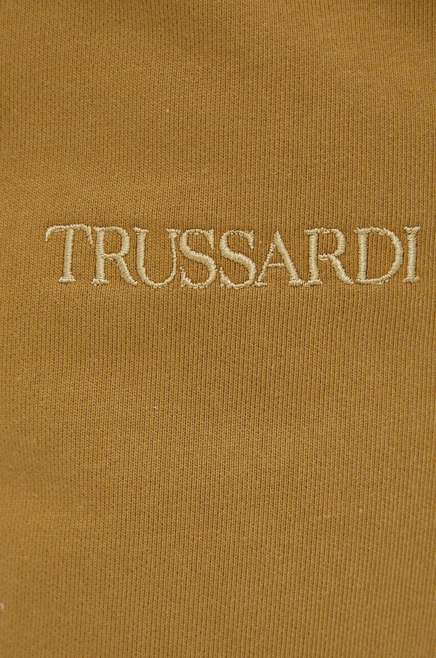 Trussardi Памучен спортен панталон в бежово с изчистен дизайн - Pepit.bg