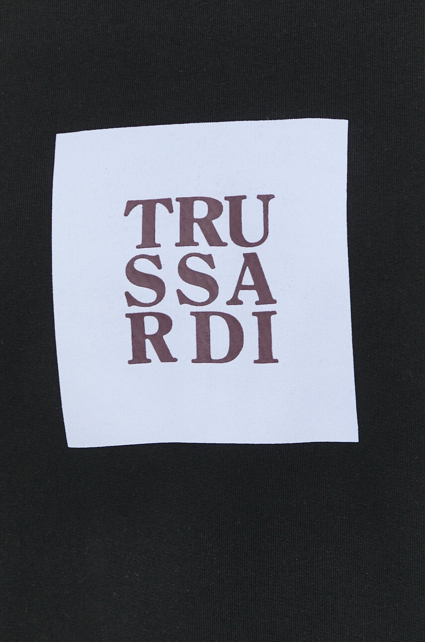 Trussardi Памучен суичър в черно с принт - Pepit.bg