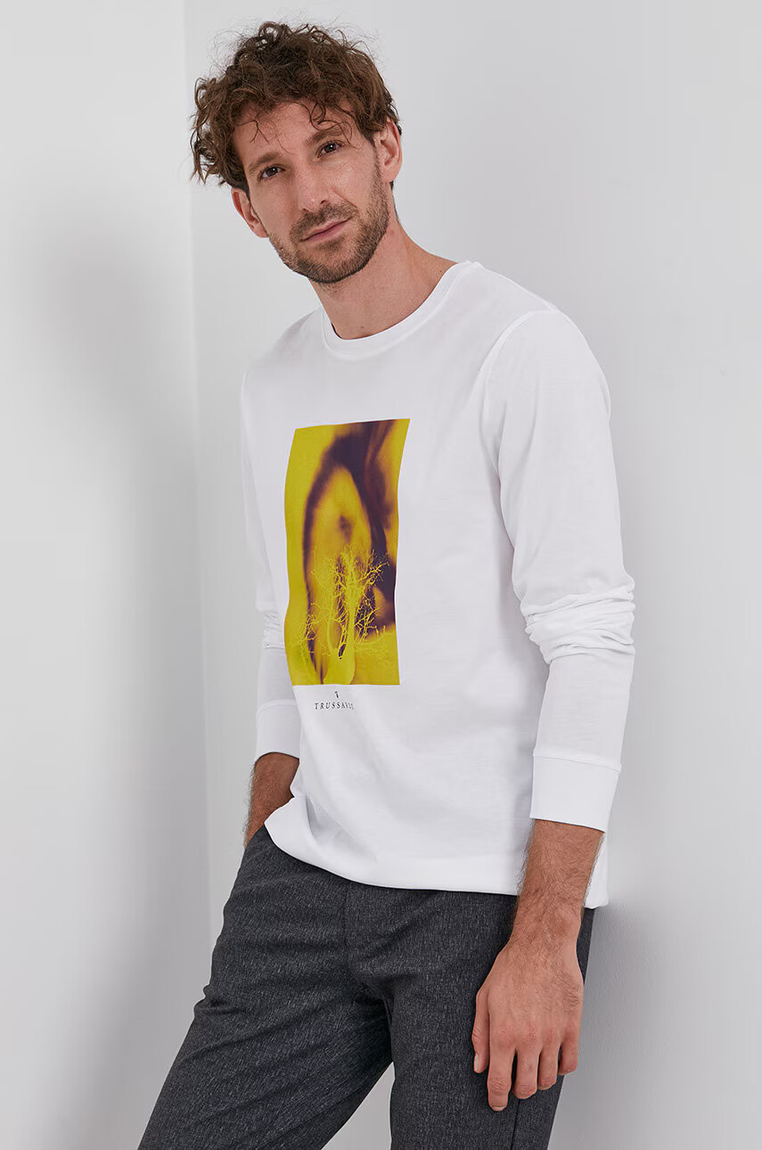 Trussardi Памучна блуза с дълги ръкави - Pepit.bg