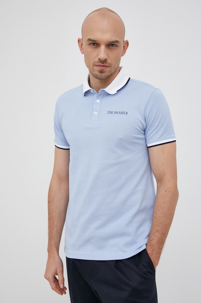 Trussardi Памучна тениска с яка - Pepit.bg