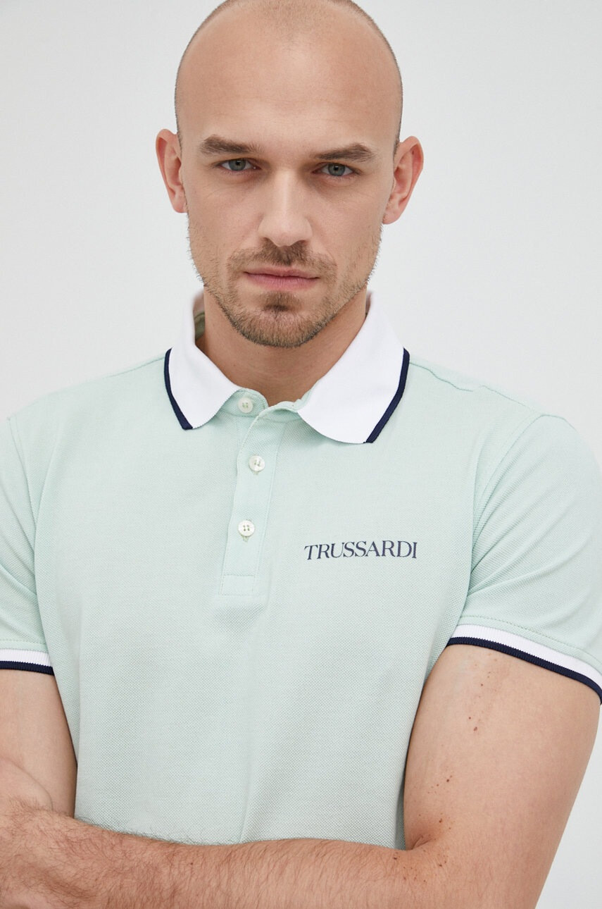 Trussardi Памучна тениска с яка - Pepit.bg