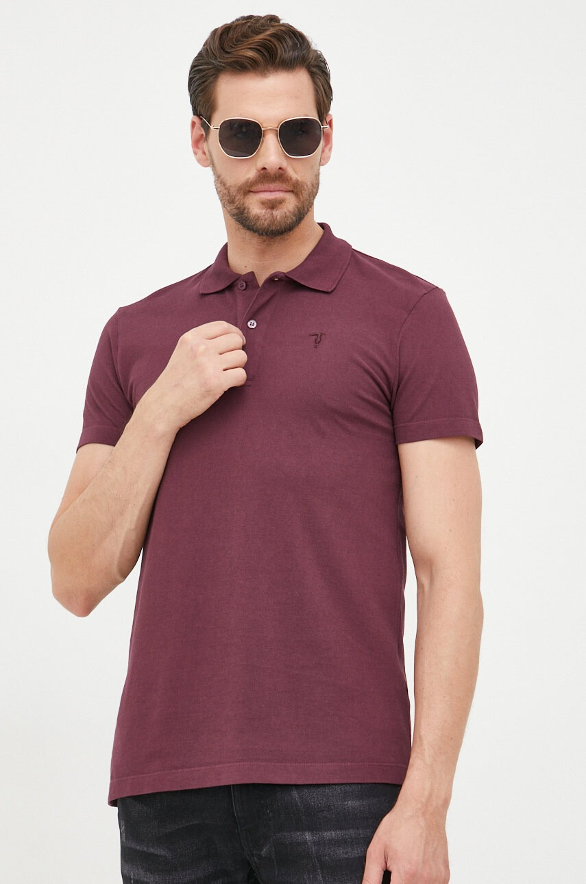 Trussardi Памучна тениска с яка - Pepit.bg
