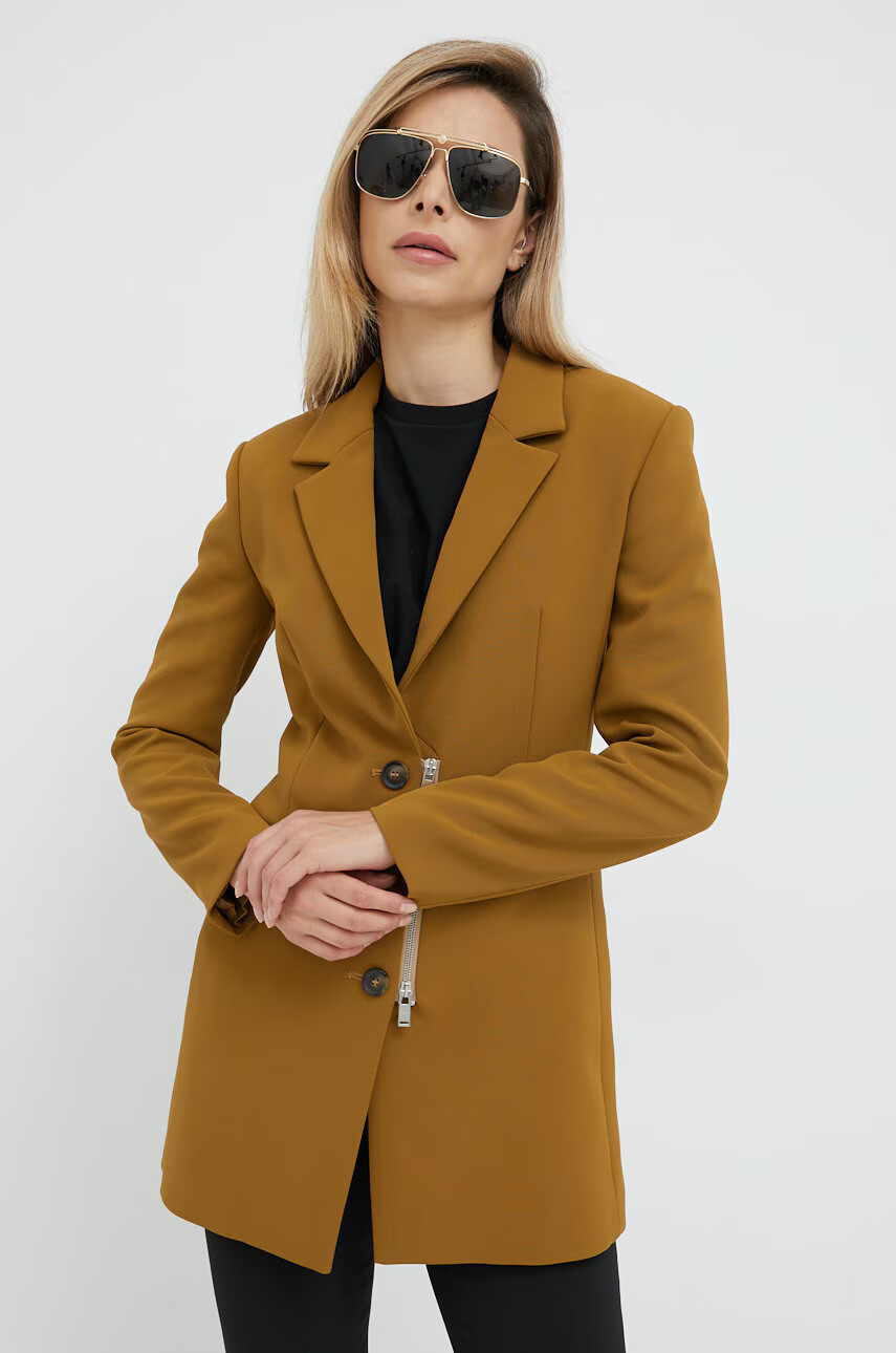 Trussardi Сако в зелено с едно копче с изчистен дизайн - Pepit.bg