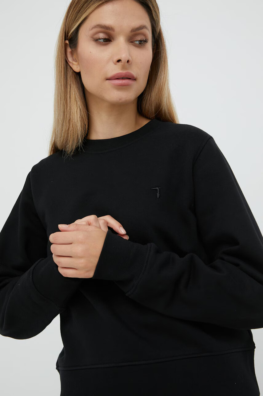 Trussardi Суичър в черно с изчистен дизайн - Pepit.bg