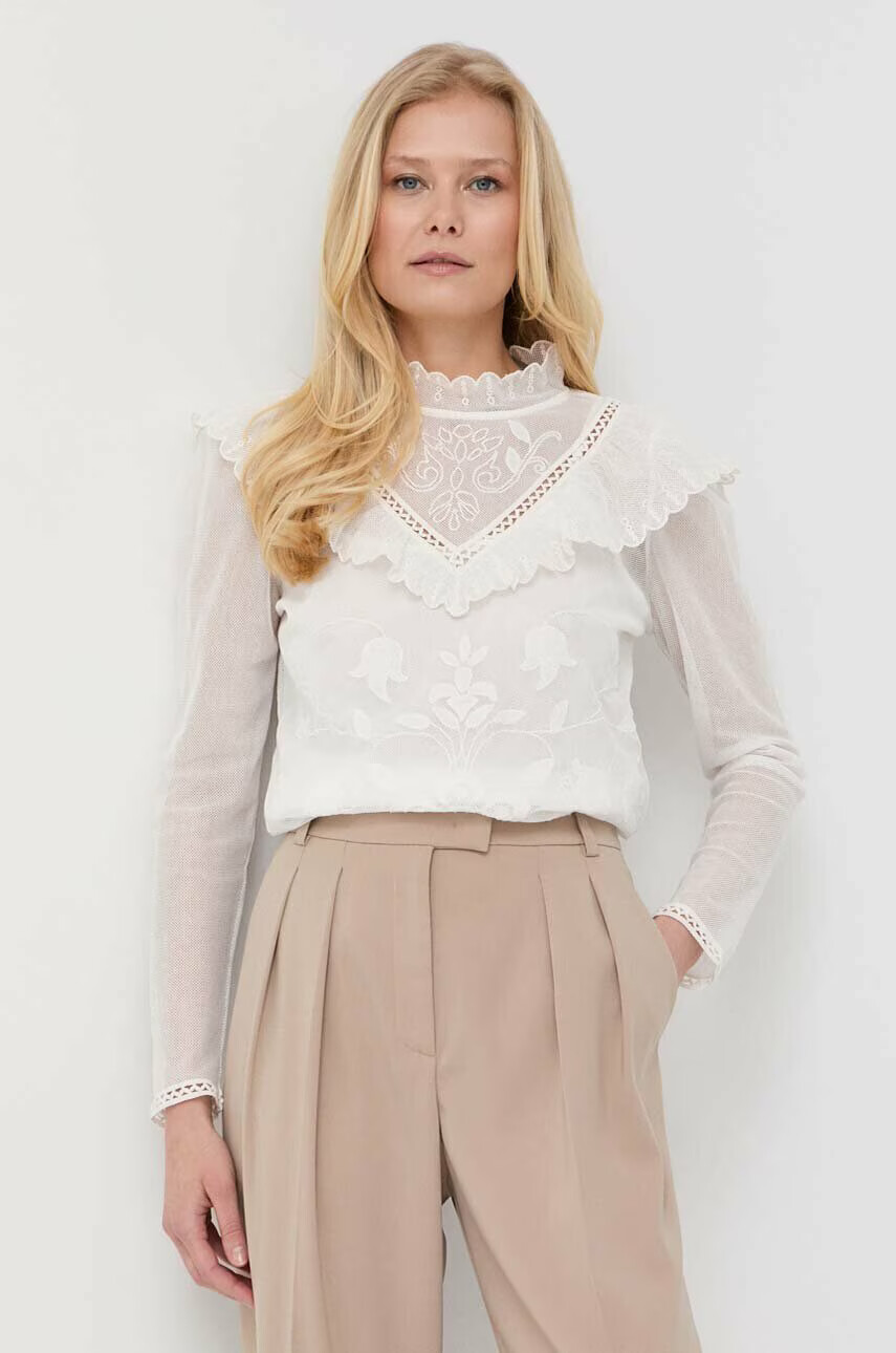 Twinset Блуза в бяло с апликация - Pepit.bg