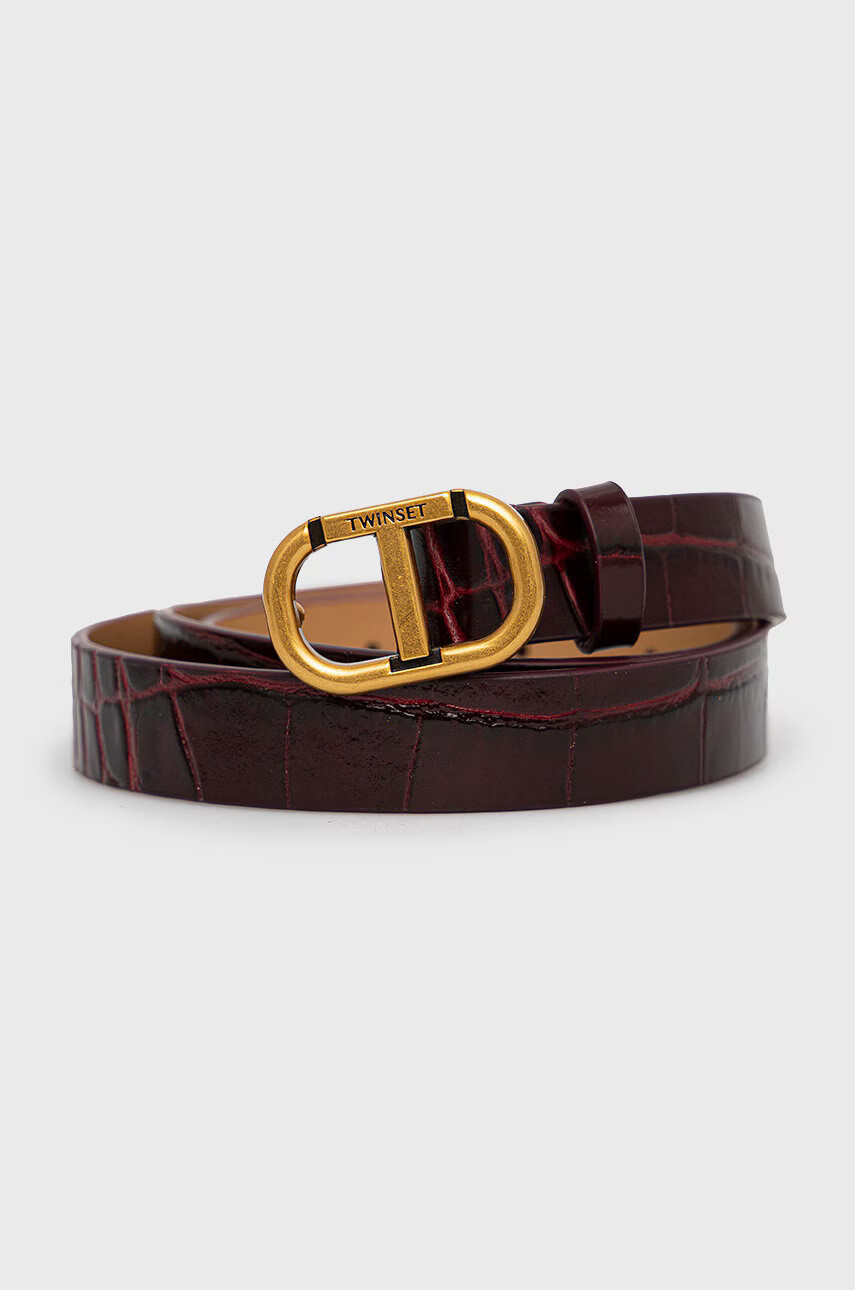 Twinset Кожен колан дамски в червено - Pepit.bg