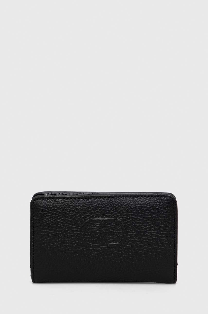 Twinset Кожен портфейл дамски в черно - Pepit.bg