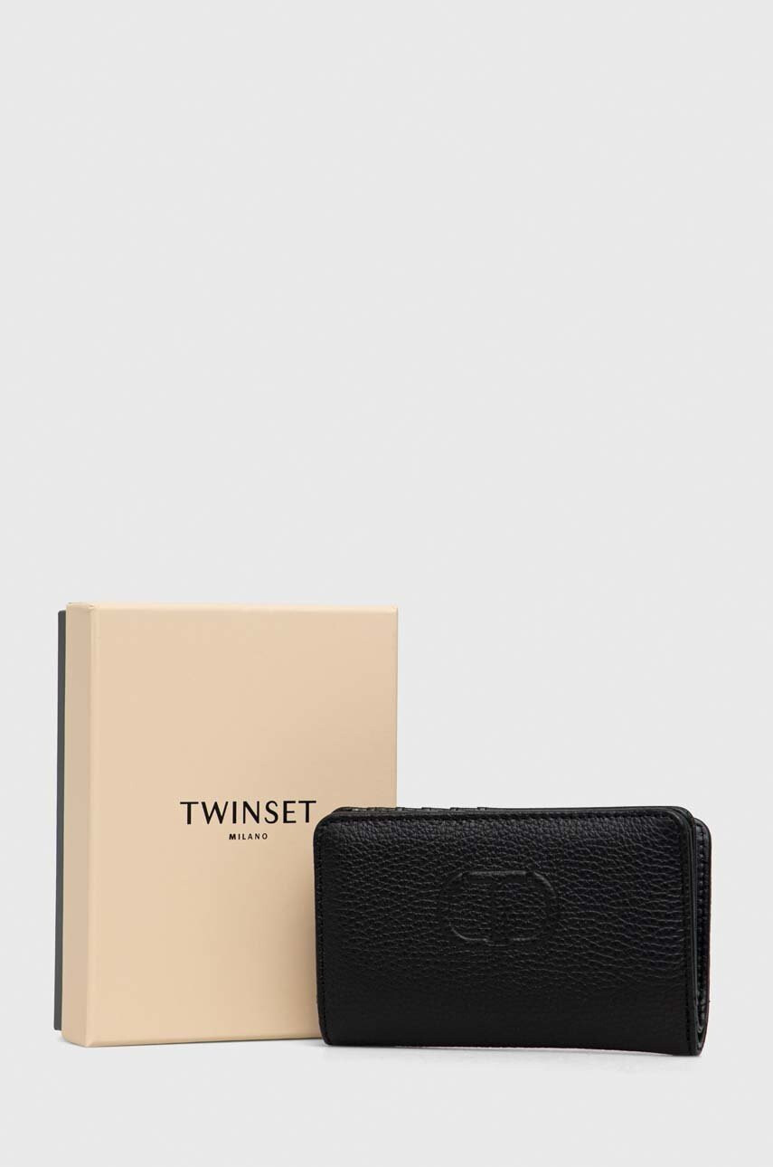 Twinset Кожен портфейл дамски в черно - Pepit.bg