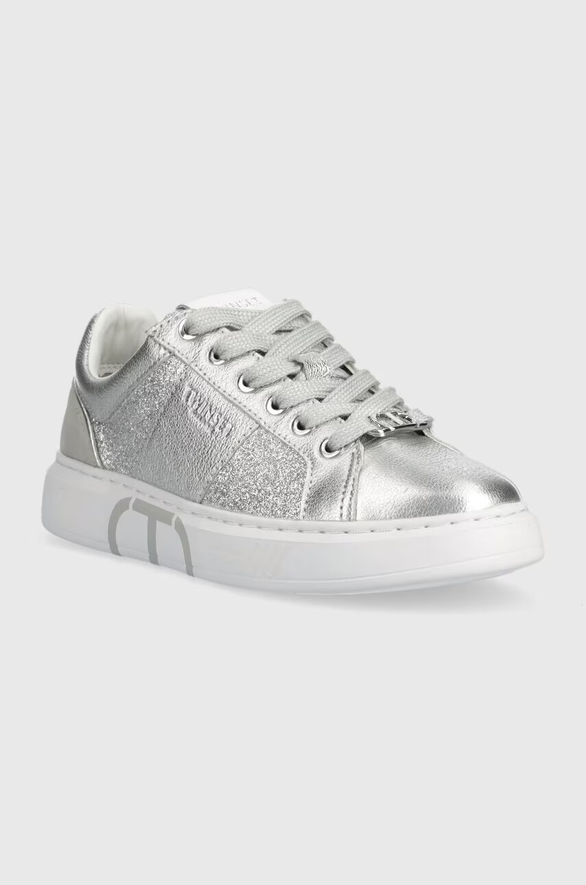 Twinset Кожени маратонки в сребристо 231TCP072 - Pepit.bg