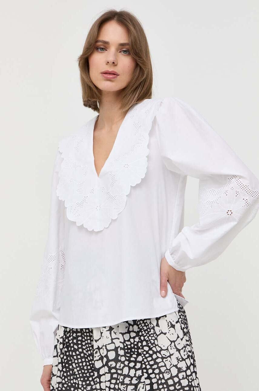 Twinset Памучна блуза дамска в бяло - Pepit.bg
