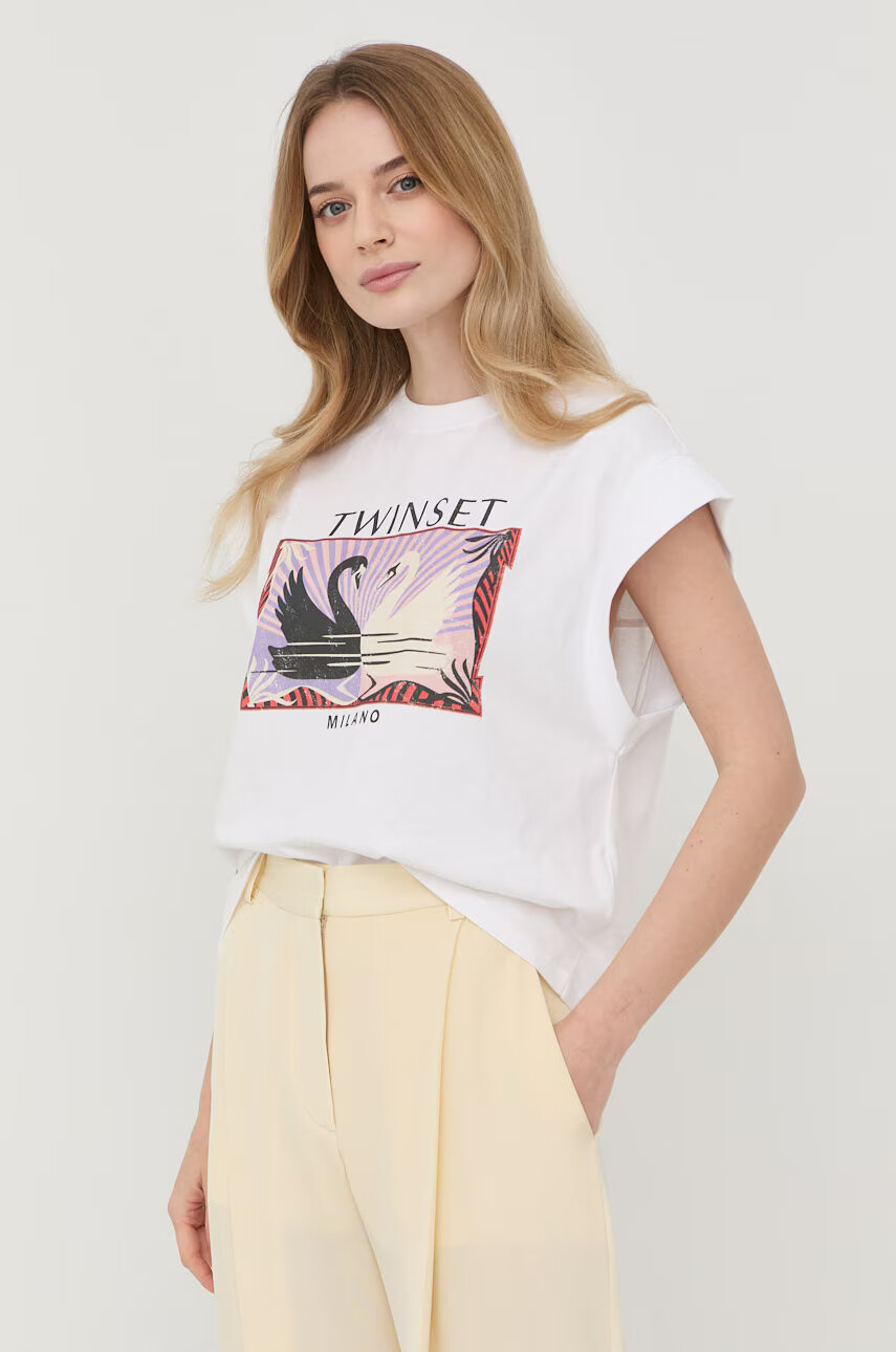 Twinset Памучна тениска - Pepit.bg