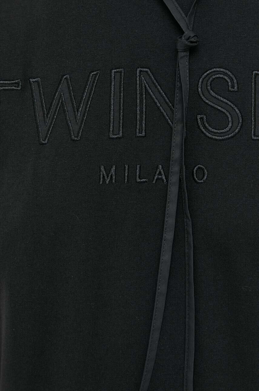 Twinset Рокля в черно среднодълъг модел разкроен модел - Pepit.bg