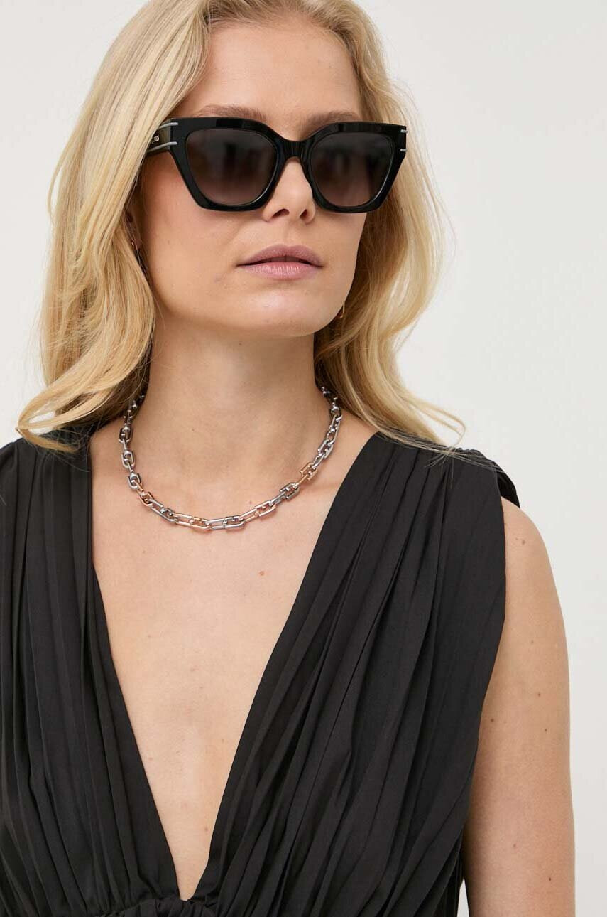 Twinset Рокля в черно къс модел разкроен модел - Pepit.bg