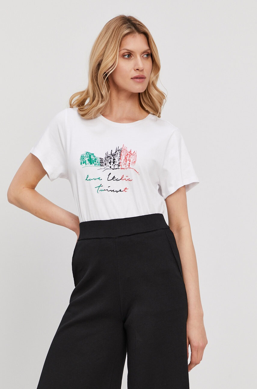Twinset Тениска дамска в бяло - Pepit.bg