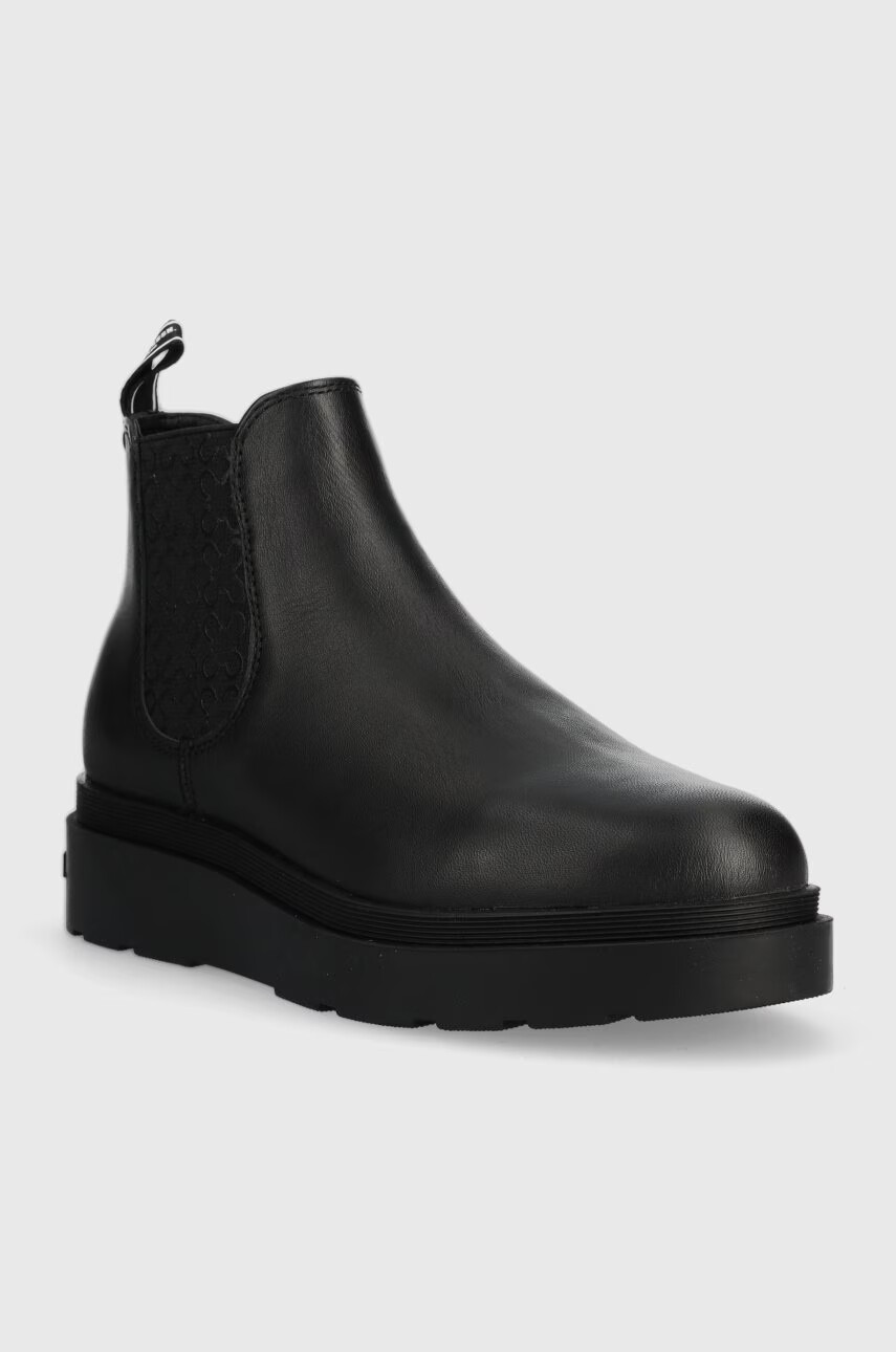 U.S. Polo Assn. Кожени боти челси Penny в черно с платформа - Pepit.bg