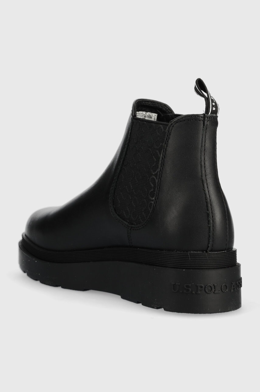 U.S. Polo Assn. Кожени боти челси Penny в черно с платформа - Pepit.bg