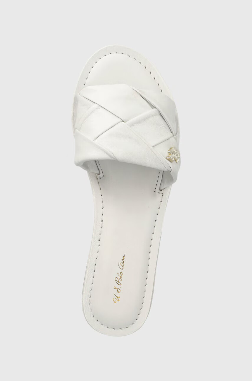 U.S. Polo Assn. Кожени чехли LINDA в бяло LINDA003D - Pepit.bg