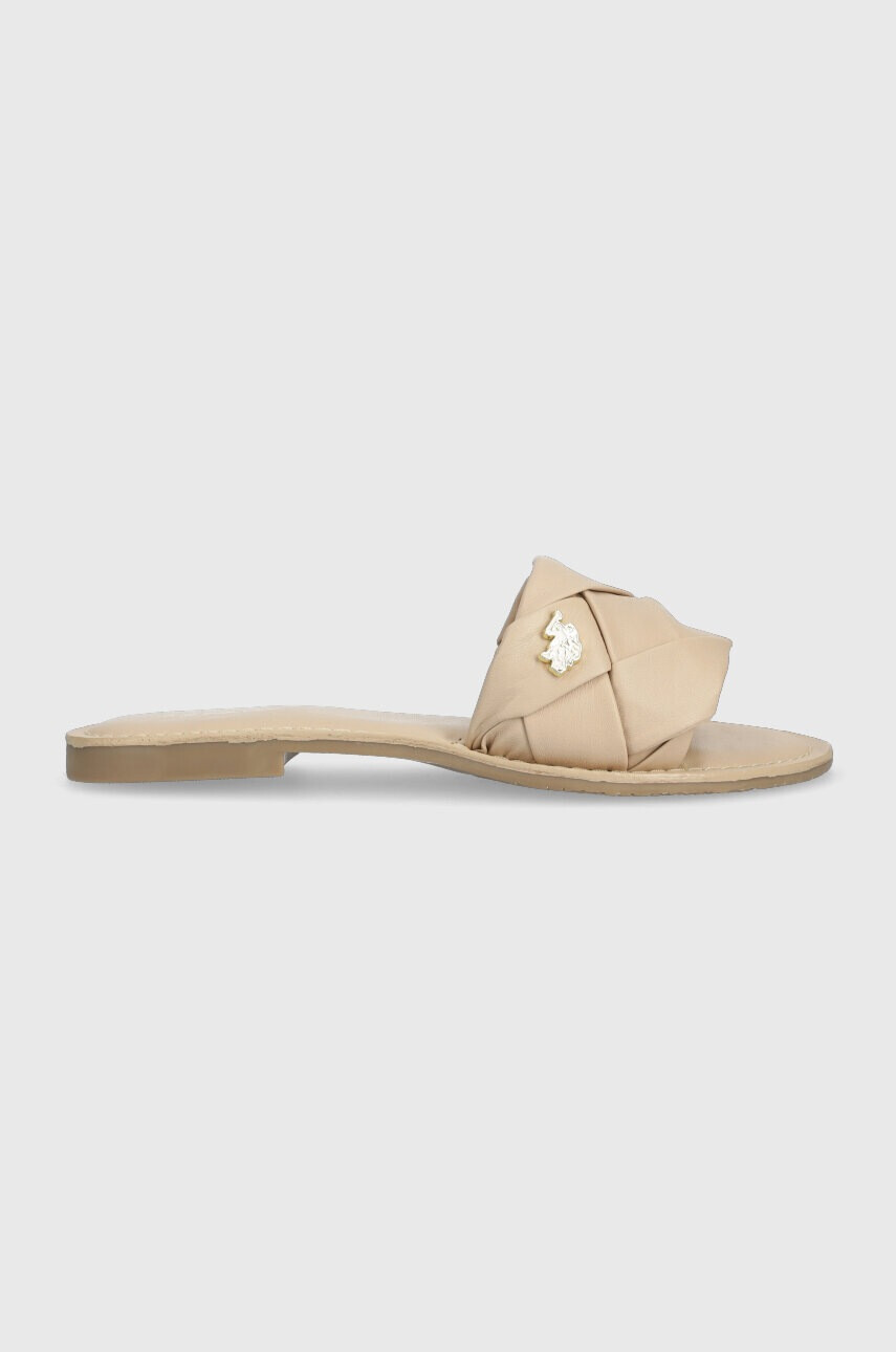 U.S. Polo Assn. Кожени чехли LINDA в бежово LINDA003D - Pepit.bg