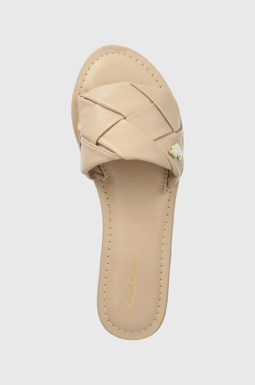 U.S. Polo Assn. Кожени чехли LINDA в бежово LINDA003D - Pepit.bg