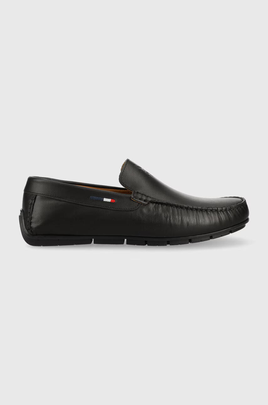 U.S. Polo Assn. Кожени мокасини RIVER в черно RIVER002M - Pepit.bg