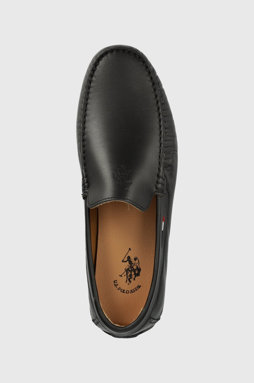 U.S. Polo Assn. Кожени мокасини RIVER в черно RIVER002M - Pepit.bg