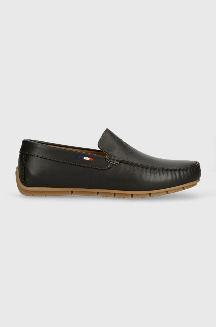 U.S. Polo Assn. Кожени мокасини RIVER в черно RIVER002M - Pepit.bg