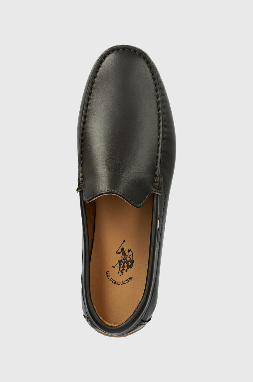 U.S. Polo Assn. Кожени мокасини RIVER в черно RIVER002M - Pepit.bg