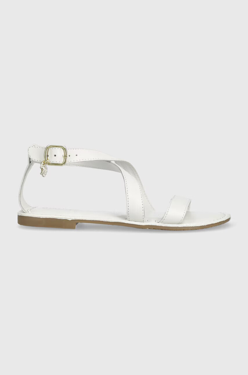U.S. Polo Assn. Кожени сандали LINDA в бяло LINDA001D - Pepit.bg
