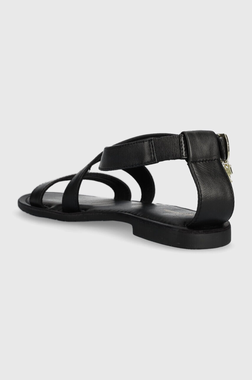 U.S. Polo Assn. Кожени сандали LINDA в черно LINDA001D - Pepit.bg
