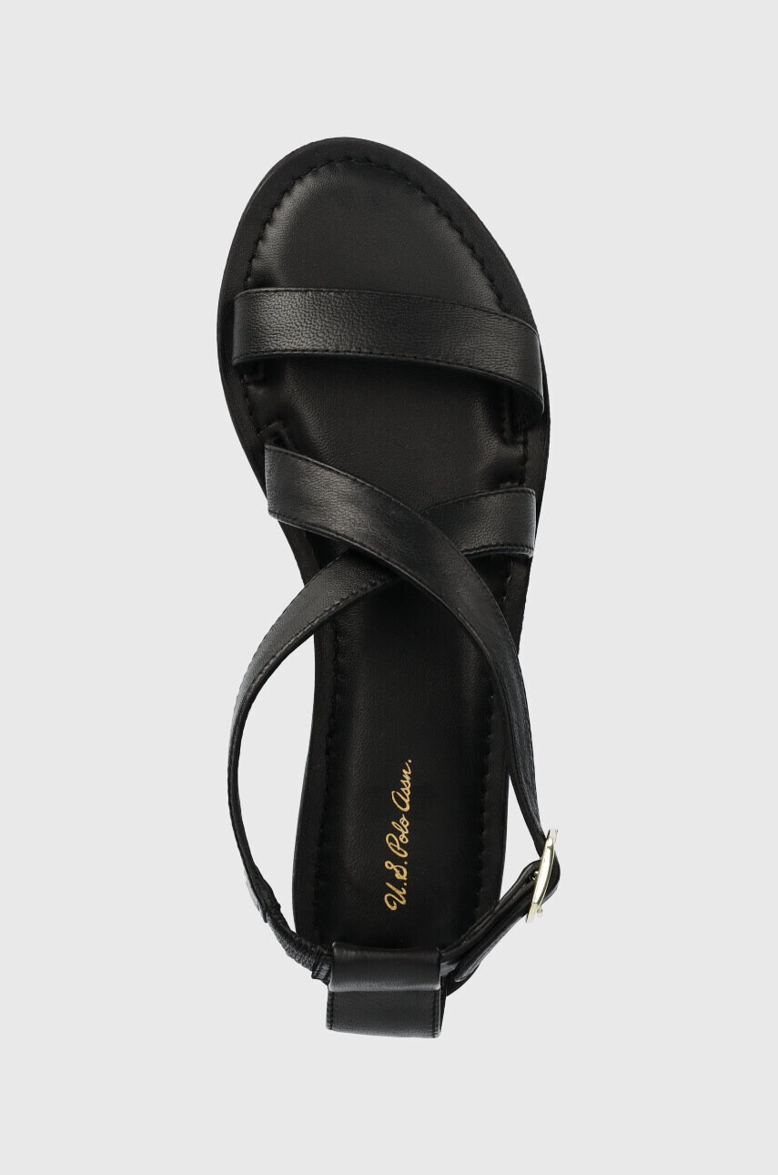 U.S. Polo Assn. Кожени сандали LINDA в черно LINDA001D - Pepit.bg