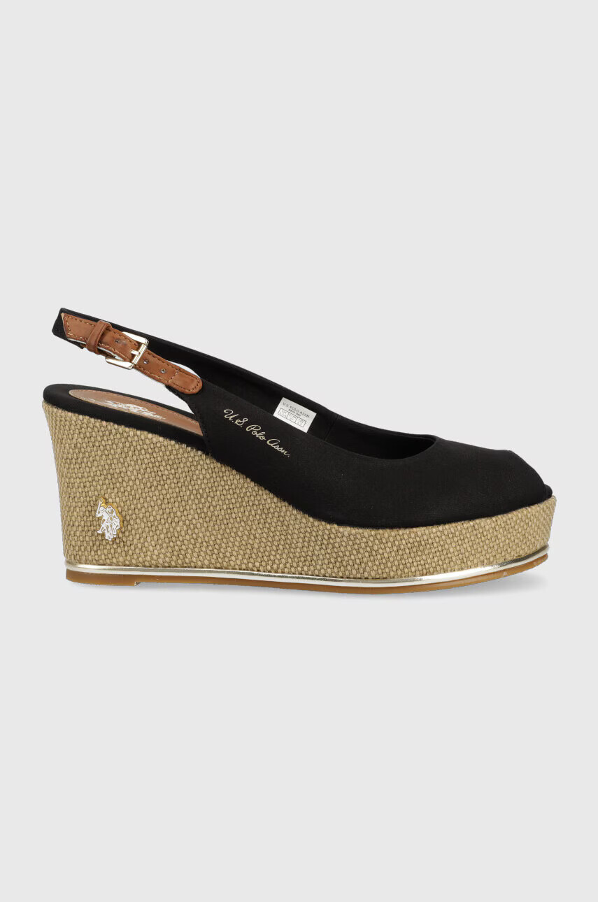 U.S. Polo Assn. Сандали Alyssa в черно със скосена платформа ALYSSA016D - Pepit.bg