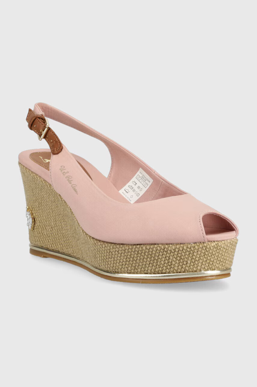 U.S. Polo Assn. Сандали Alyssa в розово със скосена платформа ALYSSA016D - Pepit.bg