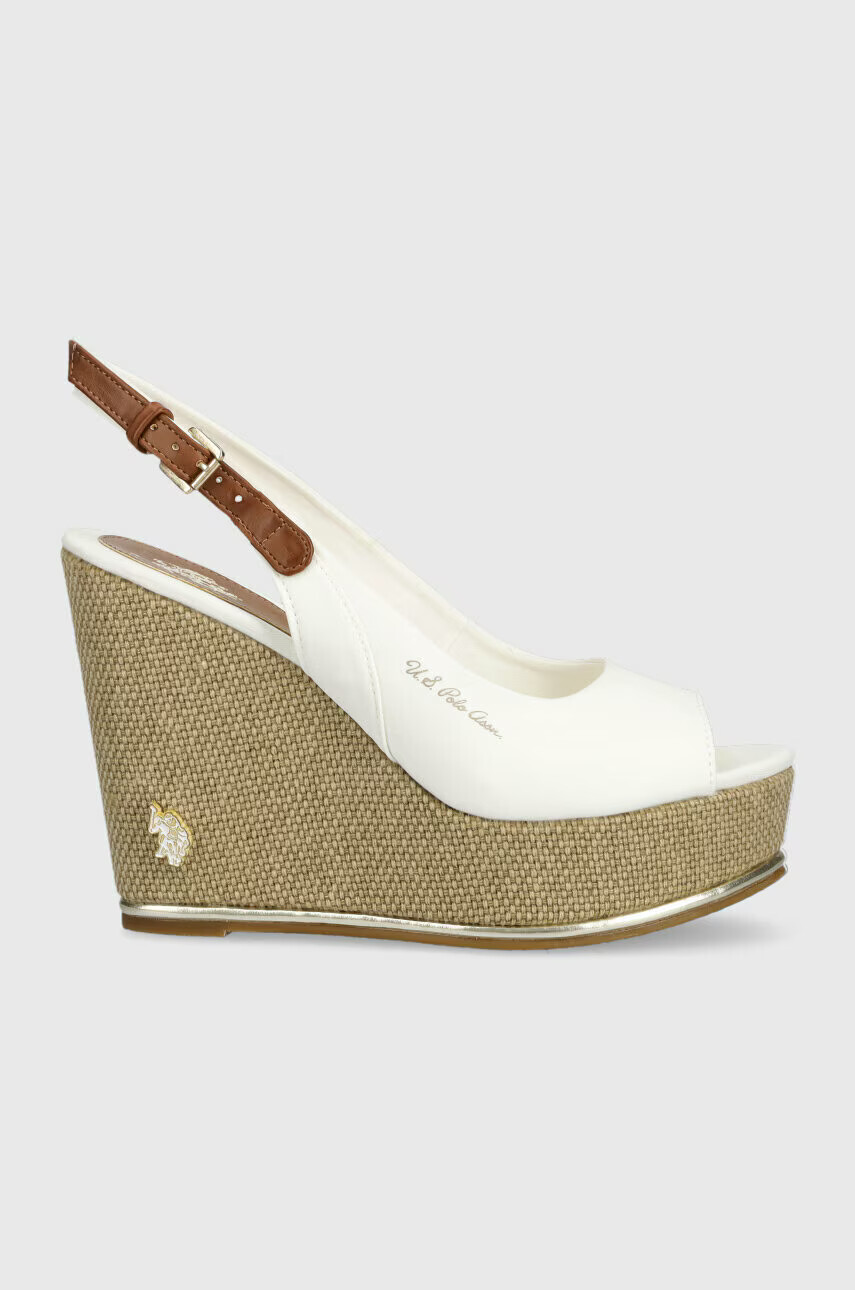 U.S. Polo Assn. Сандали AYLIN в бяло със скосена платформа AYLIN013D - Pepit.bg