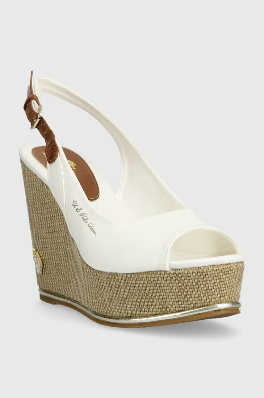 U.S. Polo Assn. Сандали AYLIN в бяло със скосена платформа AYLIN013D - Pepit.bg