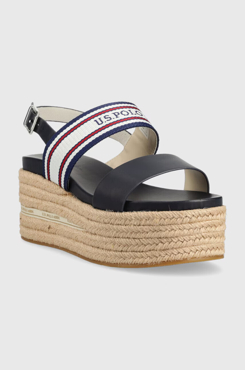 U.S. Polo Assn. Сандали LOREN в тъмносиньо със скосена платформа LOREN006D - Pepit.bg