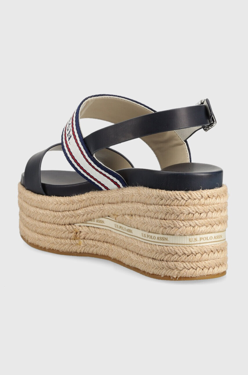 U.S. Polo Assn. Сандали LOREN в тъмносиньо със скосена платформа LOREN006D - Pepit.bg