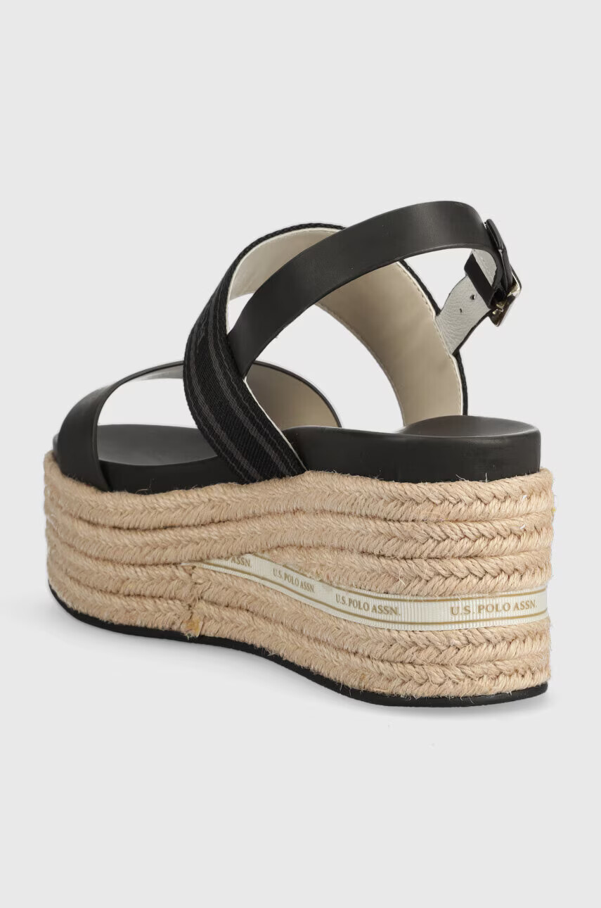 U.S. Polo Assn. Сандали LOREN в черно със скосена платформа LOREN006D - Pepit.bg