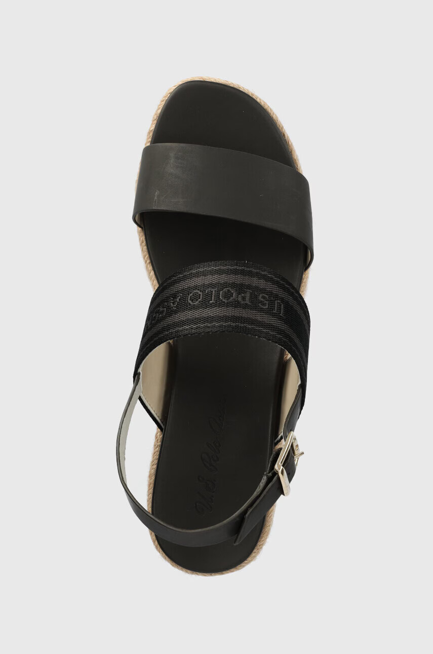U.S. Polo Assn. Сандали LOREN в черно със скосена платформа LOREN006D - Pepit.bg