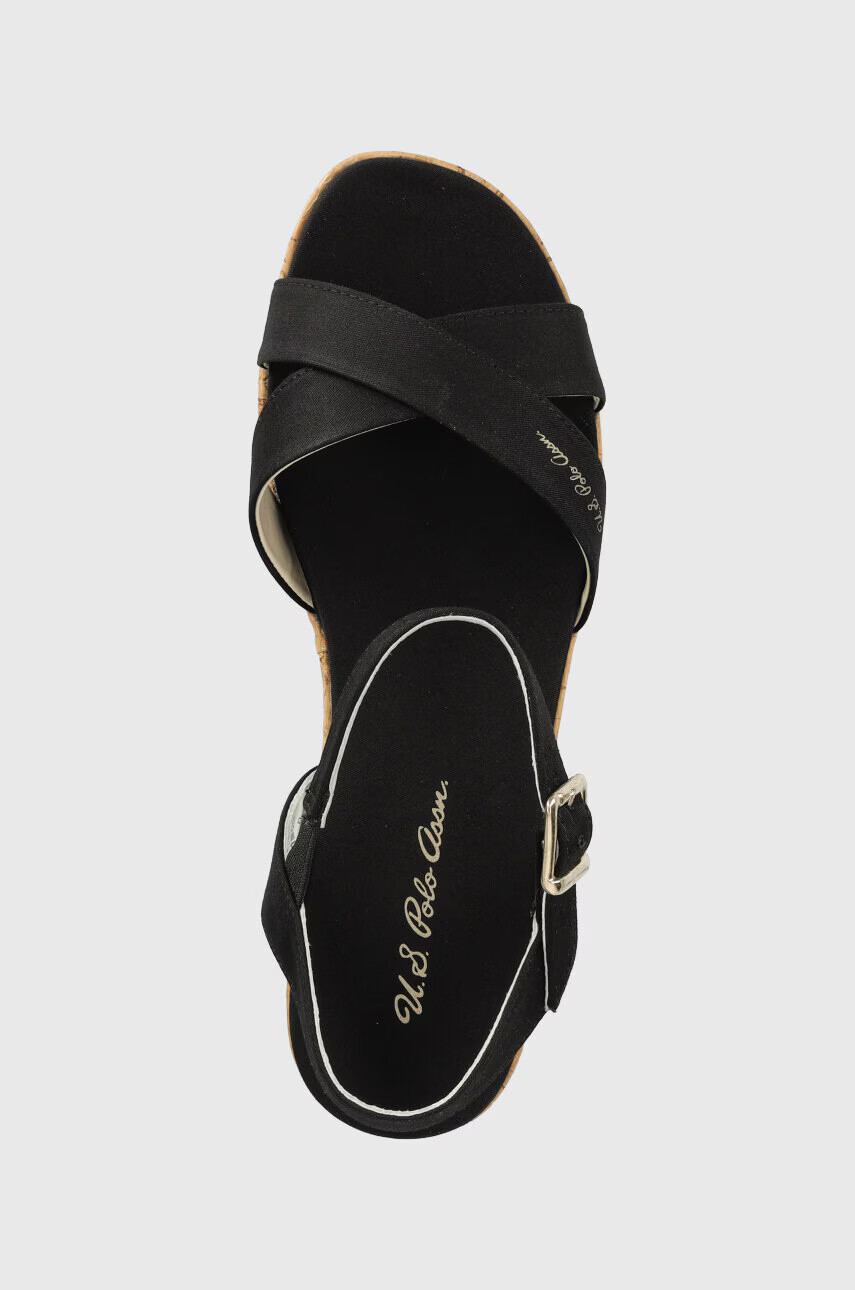 U.S. Polo Assn. Сандали LOREN в черно със скосена платформа LOREN002D - Pepit.bg