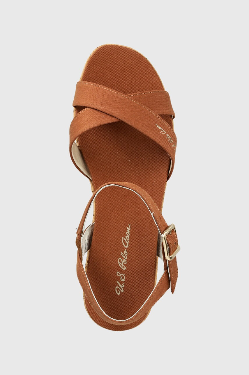 U.S. Polo Assn. Сандали LOREN в кафяво със скосена платформа LOREN002D - Pepit.bg
