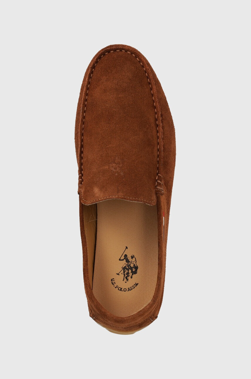 U.S. Polo Assn. Велурени мокасини RIVER в кафяво - Pepit.bg